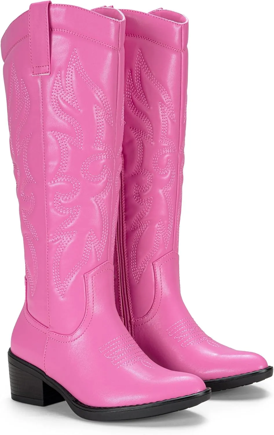 Vepose Womens Tall Cowboy Boots Knee High Cowgirl Low Heel Comfy Boots for Ladies