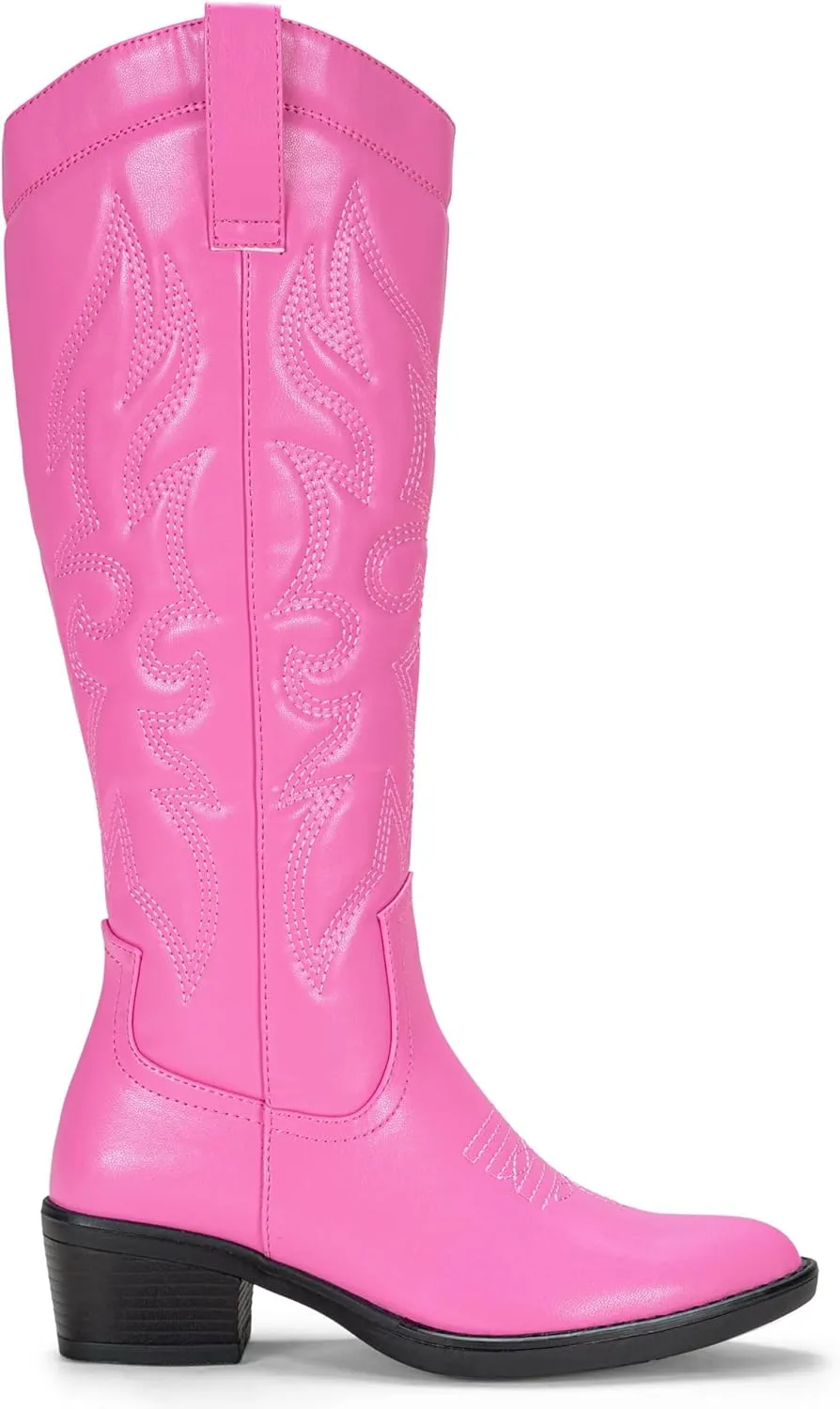 Vepose Womens Tall Cowboy Boots Knee High Cowgirl Low Heel Comfy Boots for Ladies