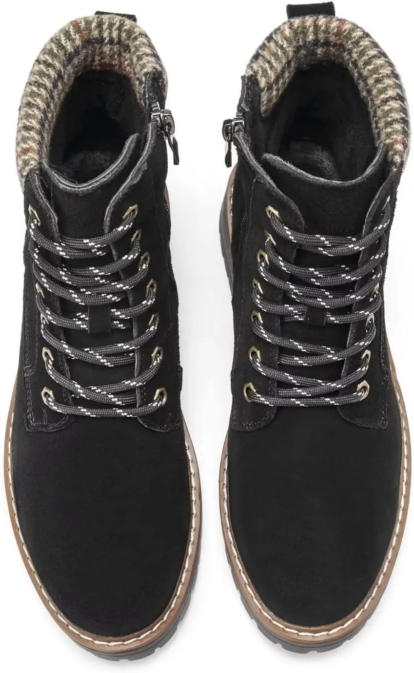 VERDASCO Womens Boots Ladies Casual Water-Resistant Lace Up With Zipper Inside Boots Fashion Round Toe Lug Sole Ankle Boots&Booties for Women