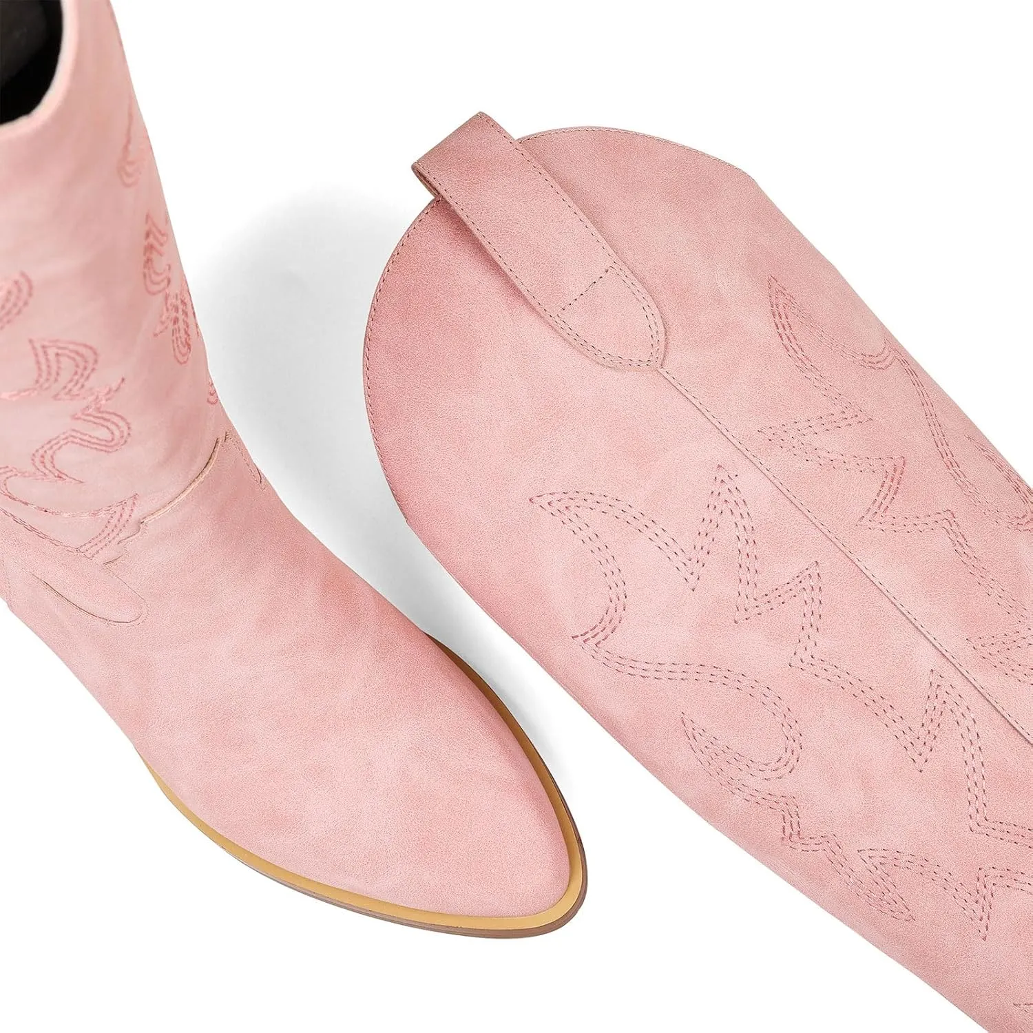 VIMISAOI Cowboy Boots for Women - Knee High, Pointed Toe, Wide Calf Western White Cowgirl Tall Boots
