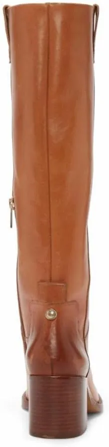Vince Camuto Zemmy Black Soft Silky Leather Knee High Block Heel Dress Boots