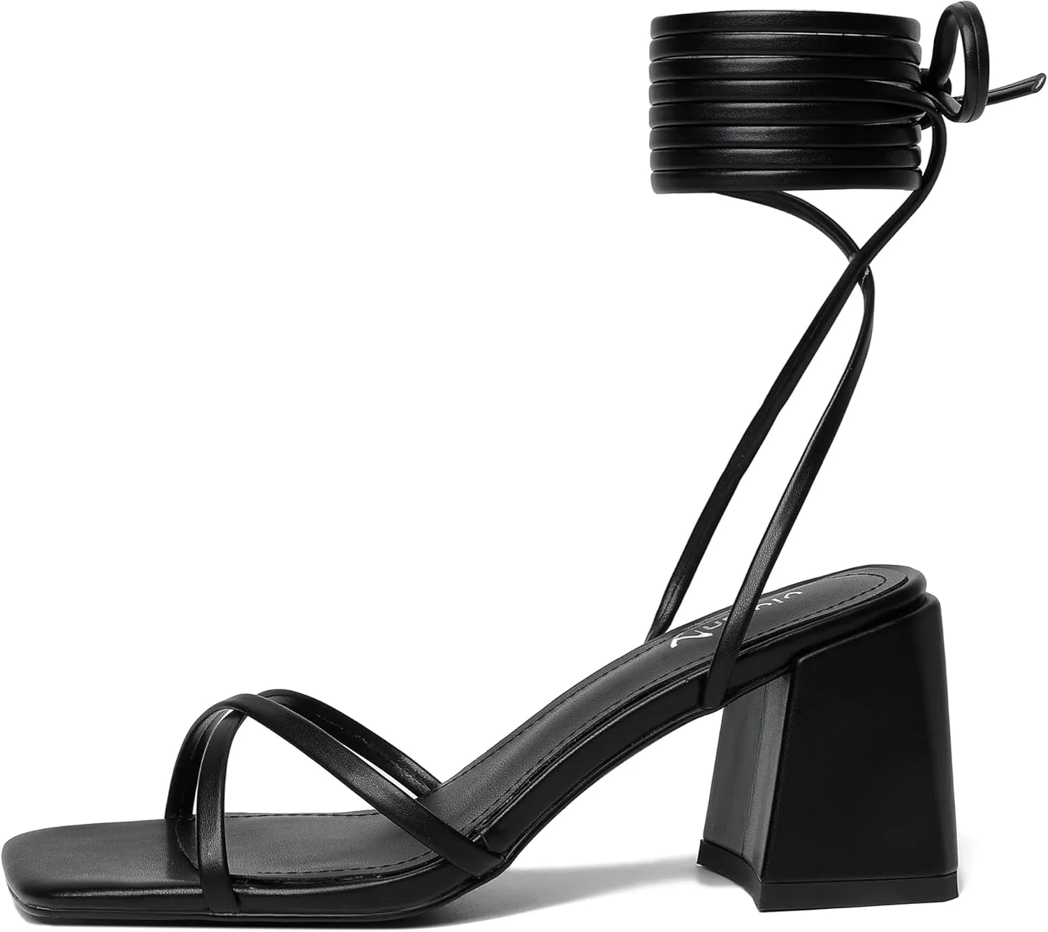 vivianly Women's Lace Up Chunky Heel Sandals Strappy Straps Ankle Wrap Heels