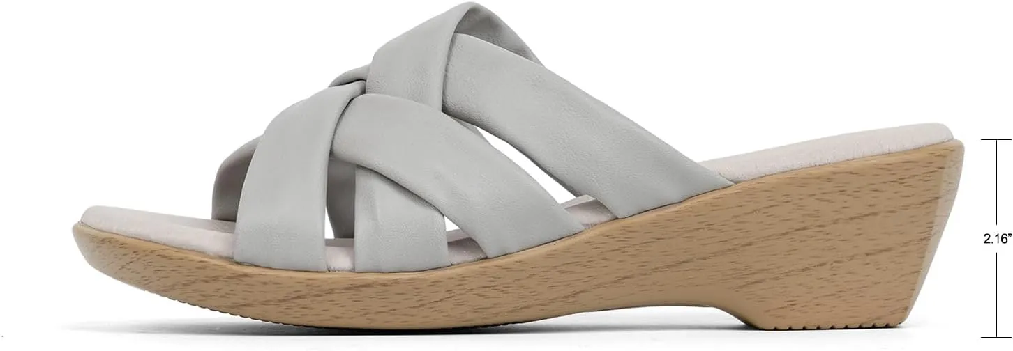 VJH confort Women’s Slides Sandals Orthopedic Slippers,Comfortable Wedge Platform Slip Flops Flip Casual Walking Sandals