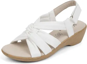 VJH confort Women’s Wedge Sandals, Comfortable Platform Cushioned Insole Strappy Round Toe Casual Wedge Sandals