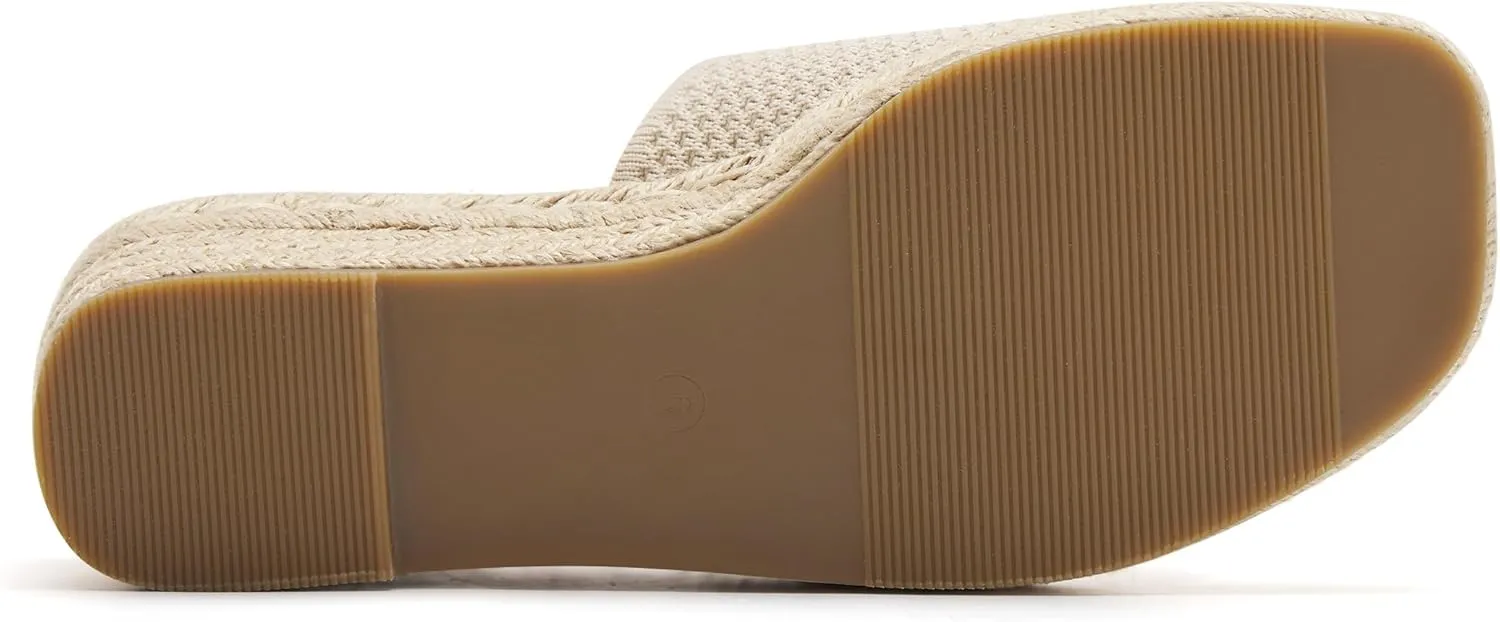 vodvob Women's Espadrilles Wedge Sandals Platform Slip On Slide Sandals Open Toe Bohemia Mules Summer Beach Casual Heels Sandals