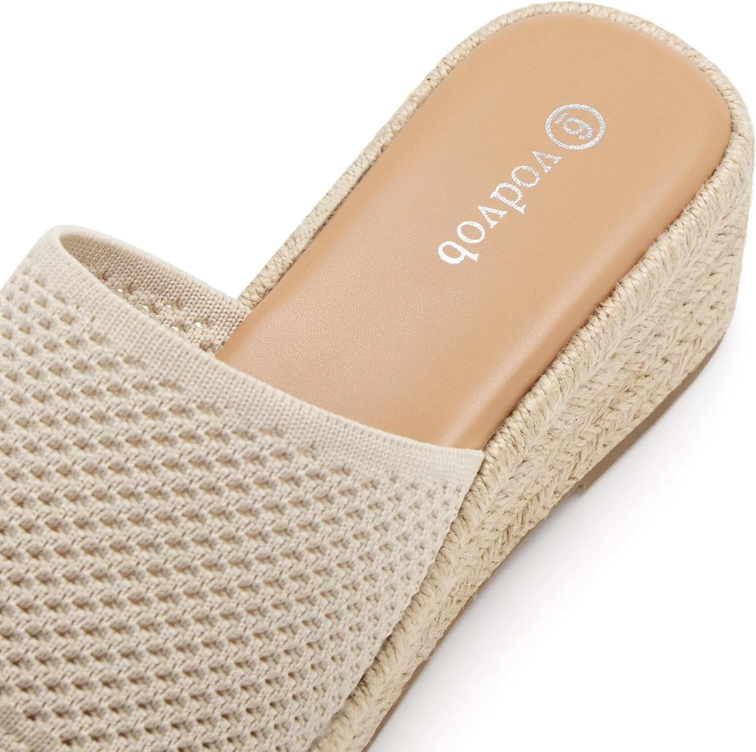 vodvob Women's Espadrilles Wedge Sandals Platform Slip On Slide Sandals Open Toe Bohemia Mules Summer Beach Casual Heels Sandals