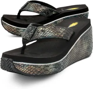 VOLATILE Frappachino Wedge Sandals for Women Featuring Genuine Leather with EVA Insole and Rubber Outsole
