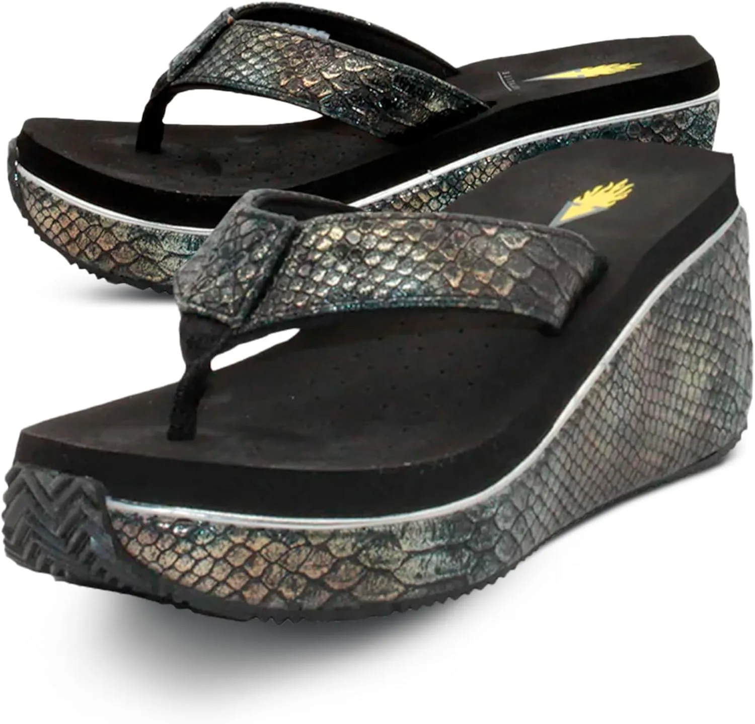 VOLATILE Frappachino Wedge Sandals for Women Featuring Genuine Leather with EVA Insole and Rubber Outsole