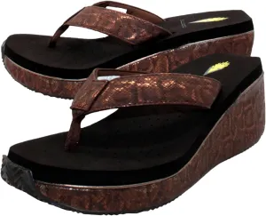 VOLATILE Frappachino Wedge Sandals for Women Featuring Genuine Leather with EVA Insole and Rubber Outsole