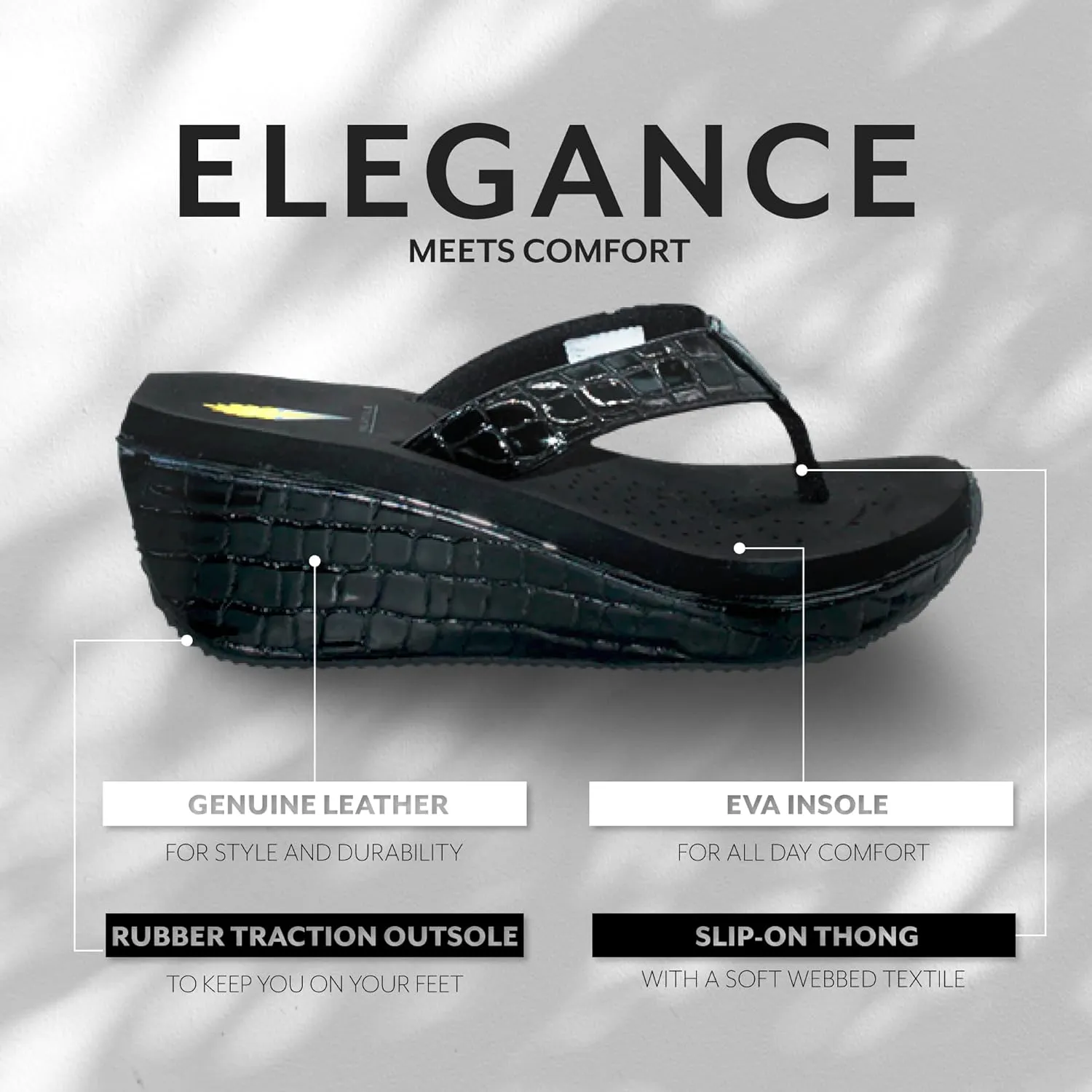 VOLATILE Frappachino Wedge Sandals for Women Featuring Genuine Leather with EVA Insole and Rubber Outsole