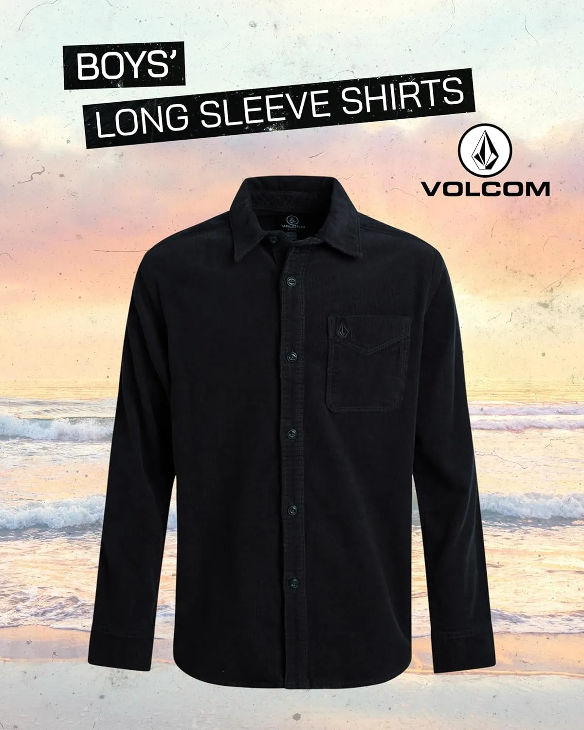 Volcom Boys Button Down Shirt - Classic Woven Long Sleeve Plaid Collared Flannel Shirt for Boys (Sizes: 4-20)