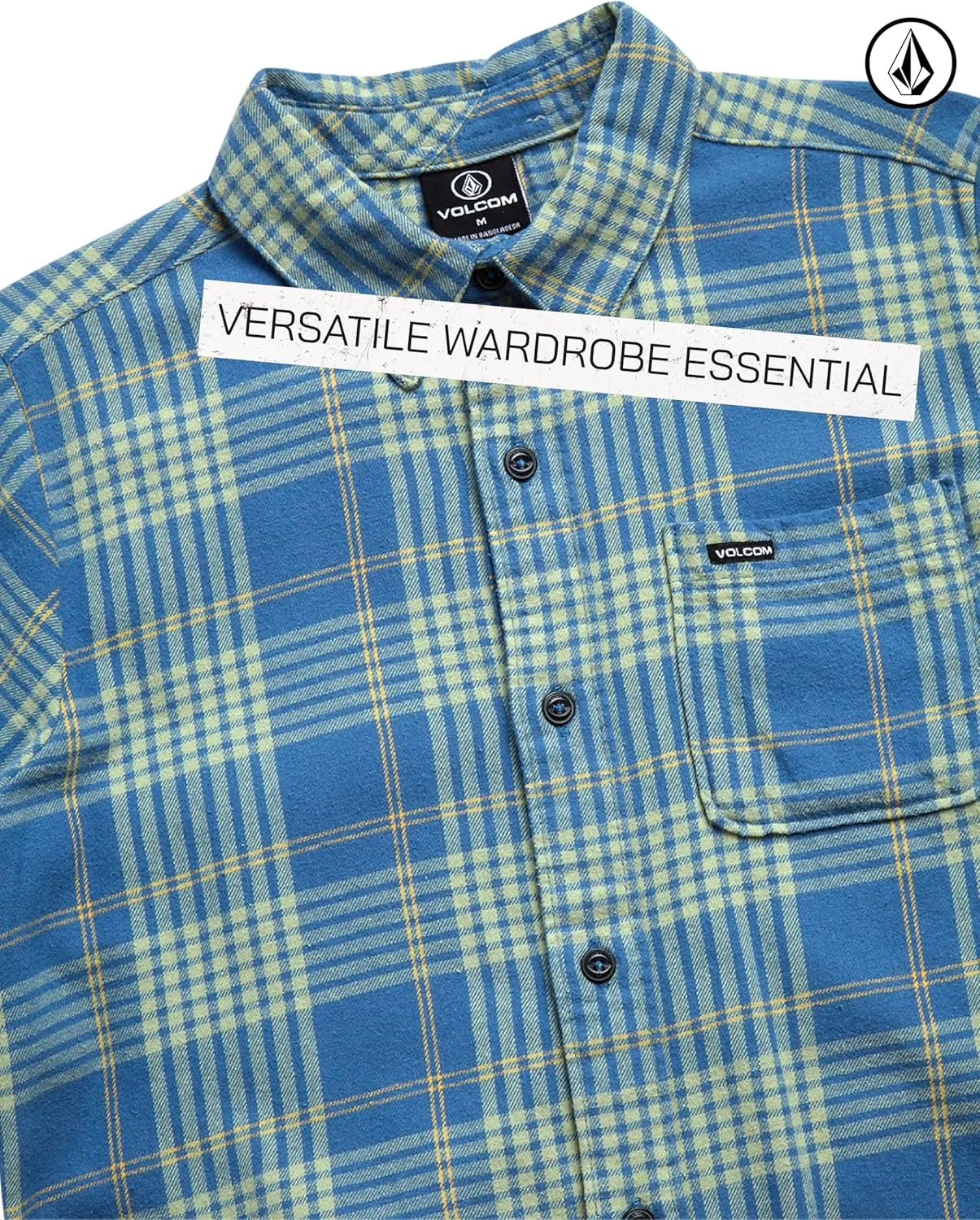 Volcom Boys Button Down Shirt - Classic Woven Long Sleeve Plaid Collared Flannel Shirt for Boys (Sizes: 4-20)