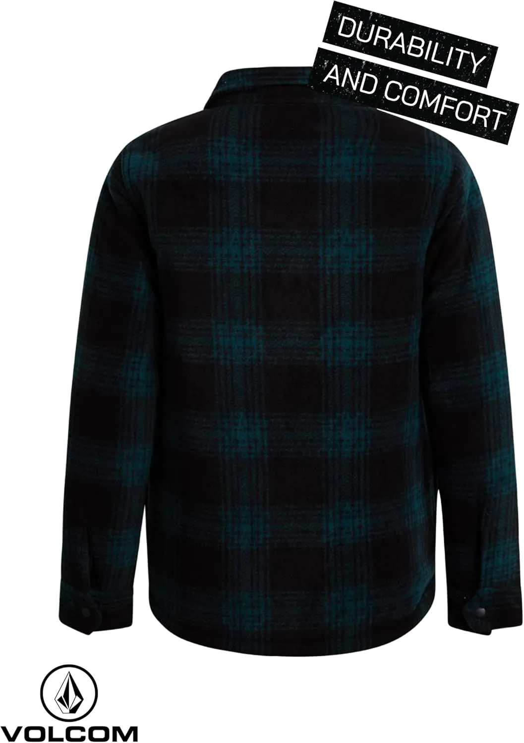 Volcom Boys Button Down Shirt - Classic Woven Long Sleeve Plaid Collared Flannel Shirt for Boys (Sizes: 4-20)
