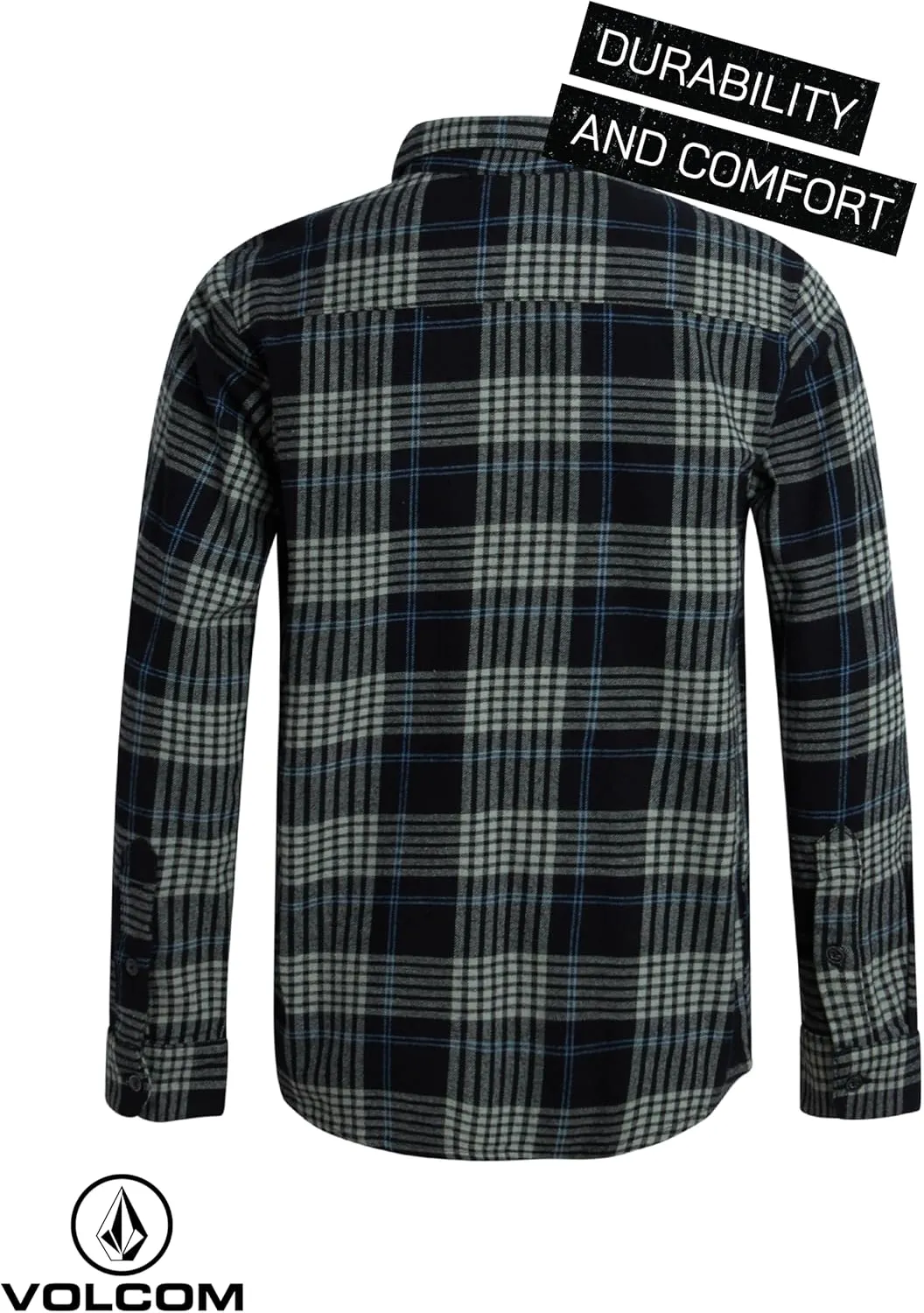 Volcom Boys Button Down Shirt - Classic Woven Long Sleeve Plaid Collared Flannel Shirt for Boys (Sizes: 4-20)