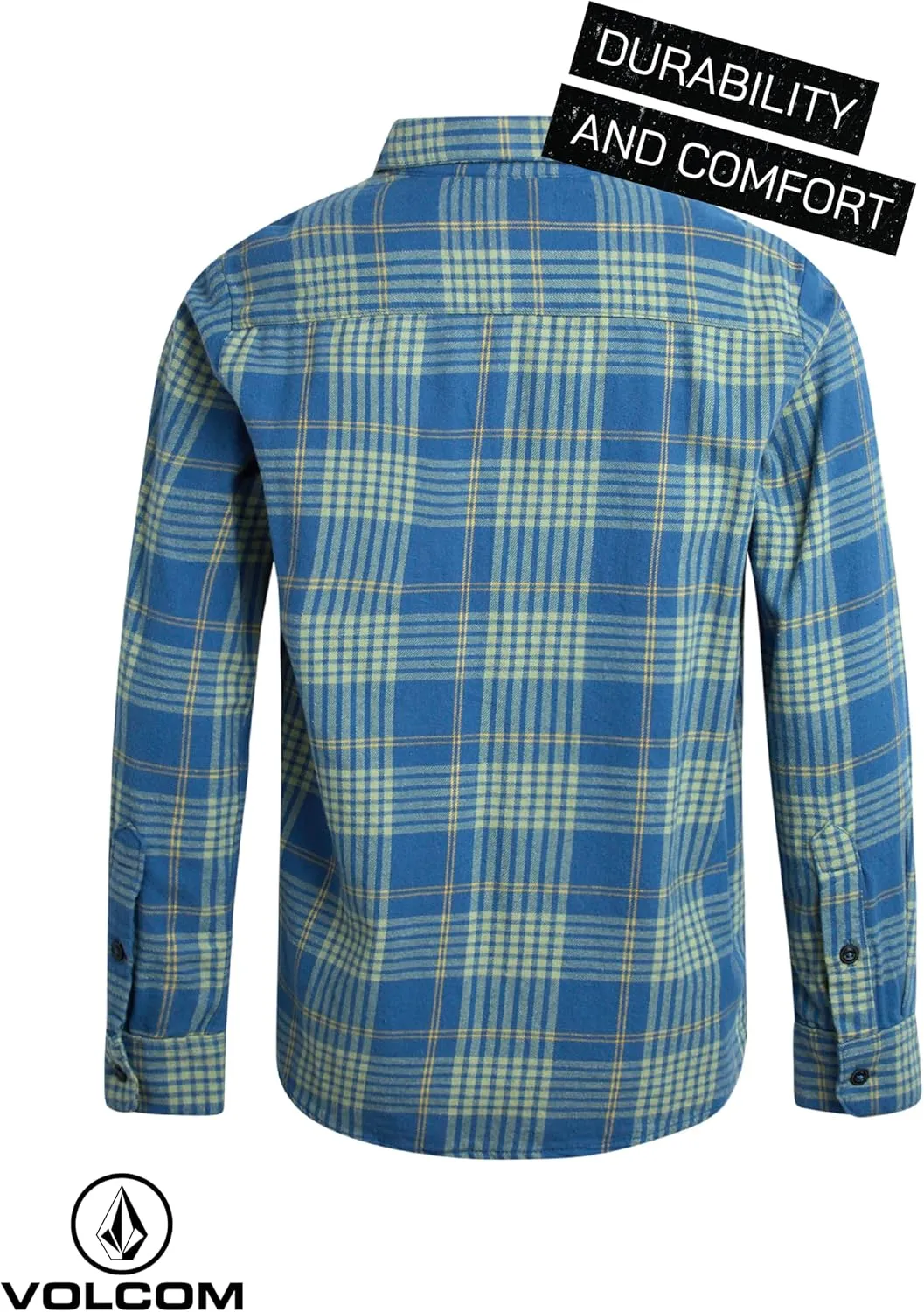 Volcom Boys Button Down Shirt - Classic Woven Long Sleeve Plaid Collared Flannel Shirt for Boys (Sizes: 4-20)