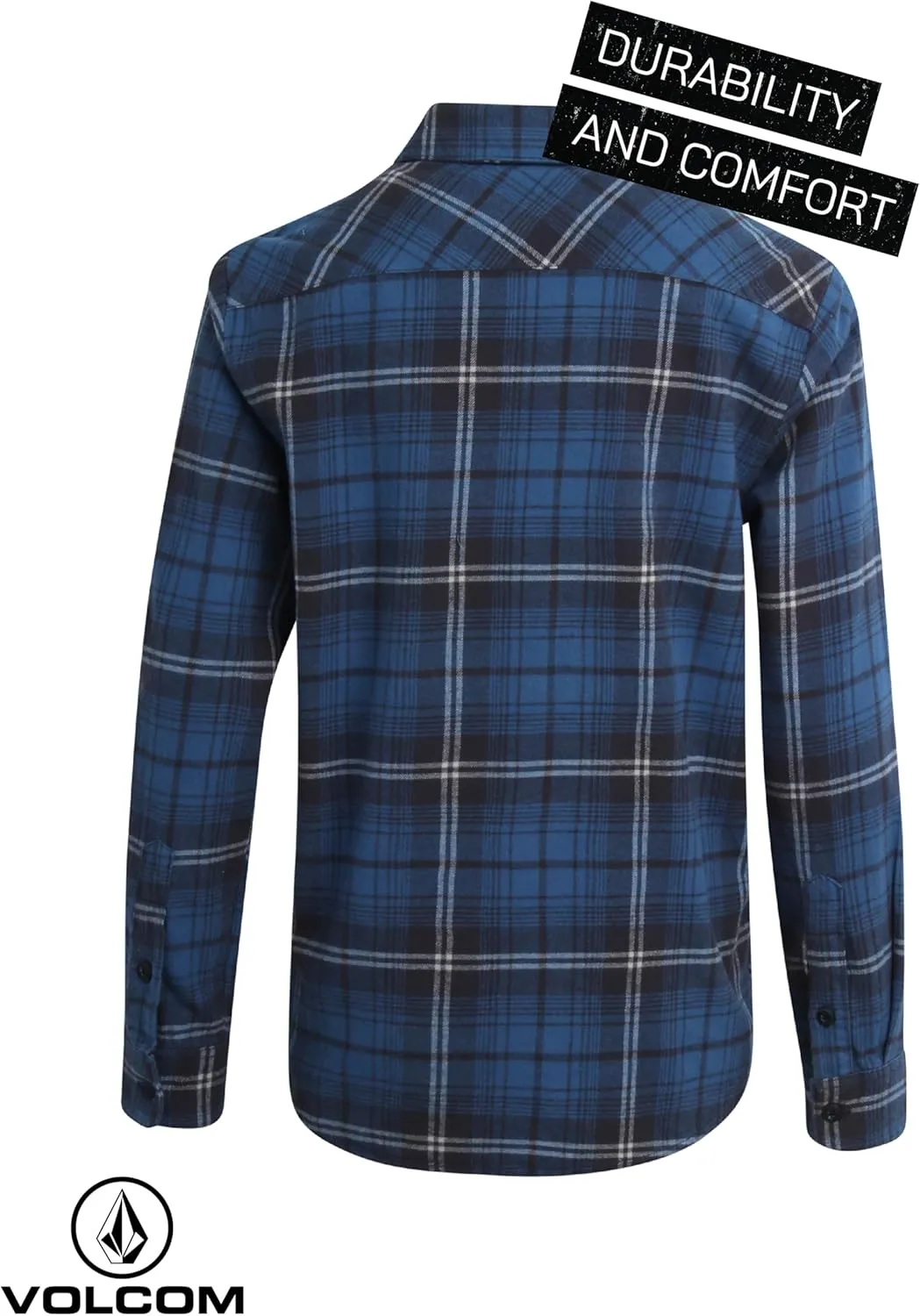 Volcom Boys Button Down Shirt - Classic Woven Long Sleeve Plaid Collared Flannel Shirt for Boys (Sizes: 4-20)