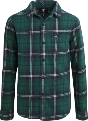 Volcom Boys Button Down Shirt - Classic Woven Long Sleeve Plaid Collared Flannel Shirt for Boys (Sizes: 4-20)