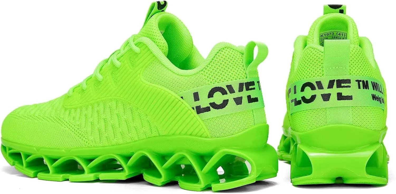 Vooncosir Men's Fashion Sneakers Breathable Mesh Running Shoes Blade Non Slip Soft Sole Casual Athletic Walking Shoes
