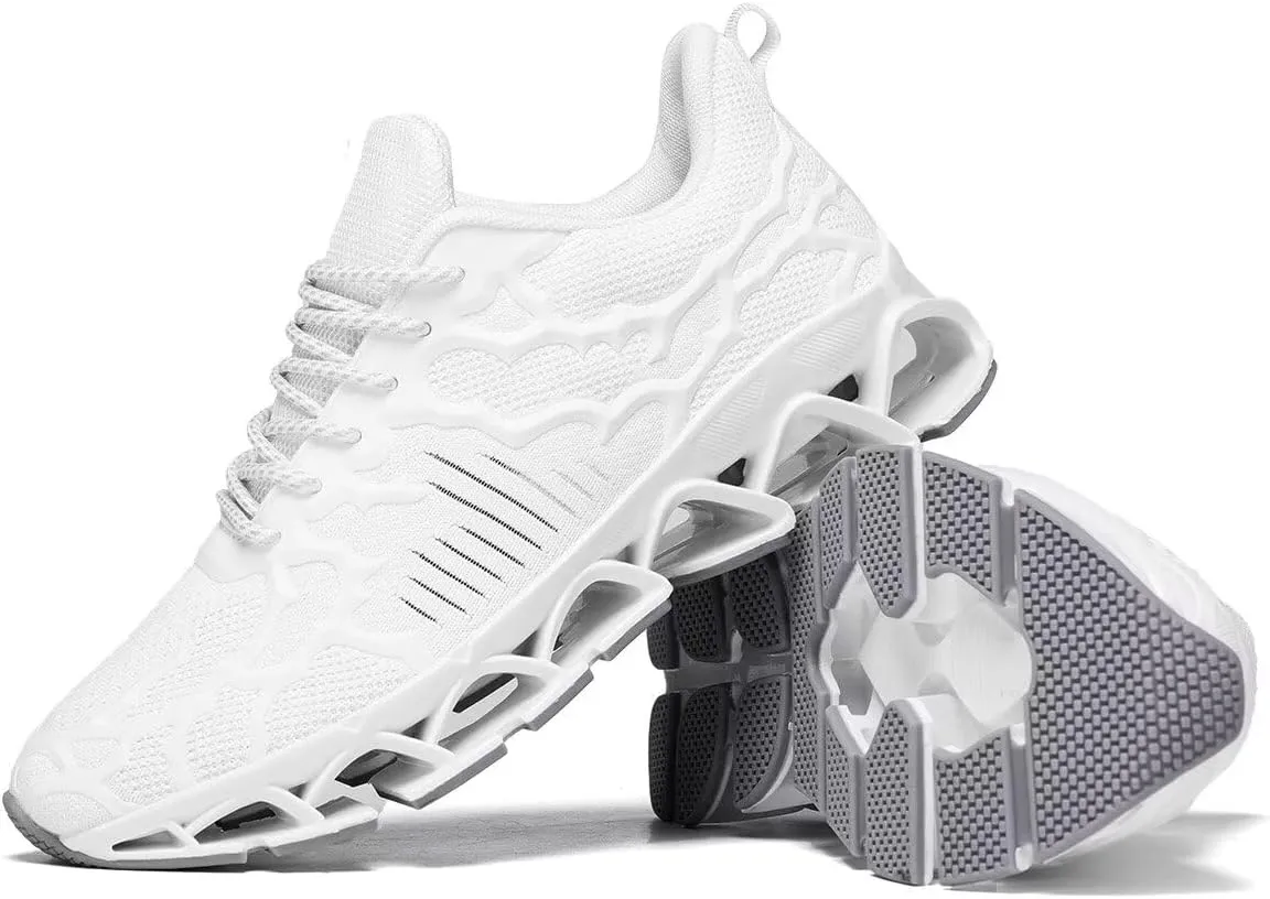 Vooncosir Men's Fashion Sneakers Breathable Mesh Running Shoes Blade Non Slip Soft Sole Casual Athletic Walking Shoes