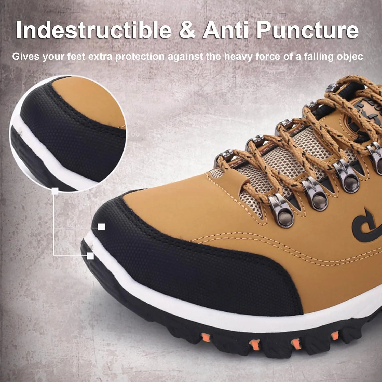 Walking Sneakers Men's Hiking Shoes Non-Slip Trekking Trail Shoes Lightweight Breathable Outdoor Shoes Extra Wide