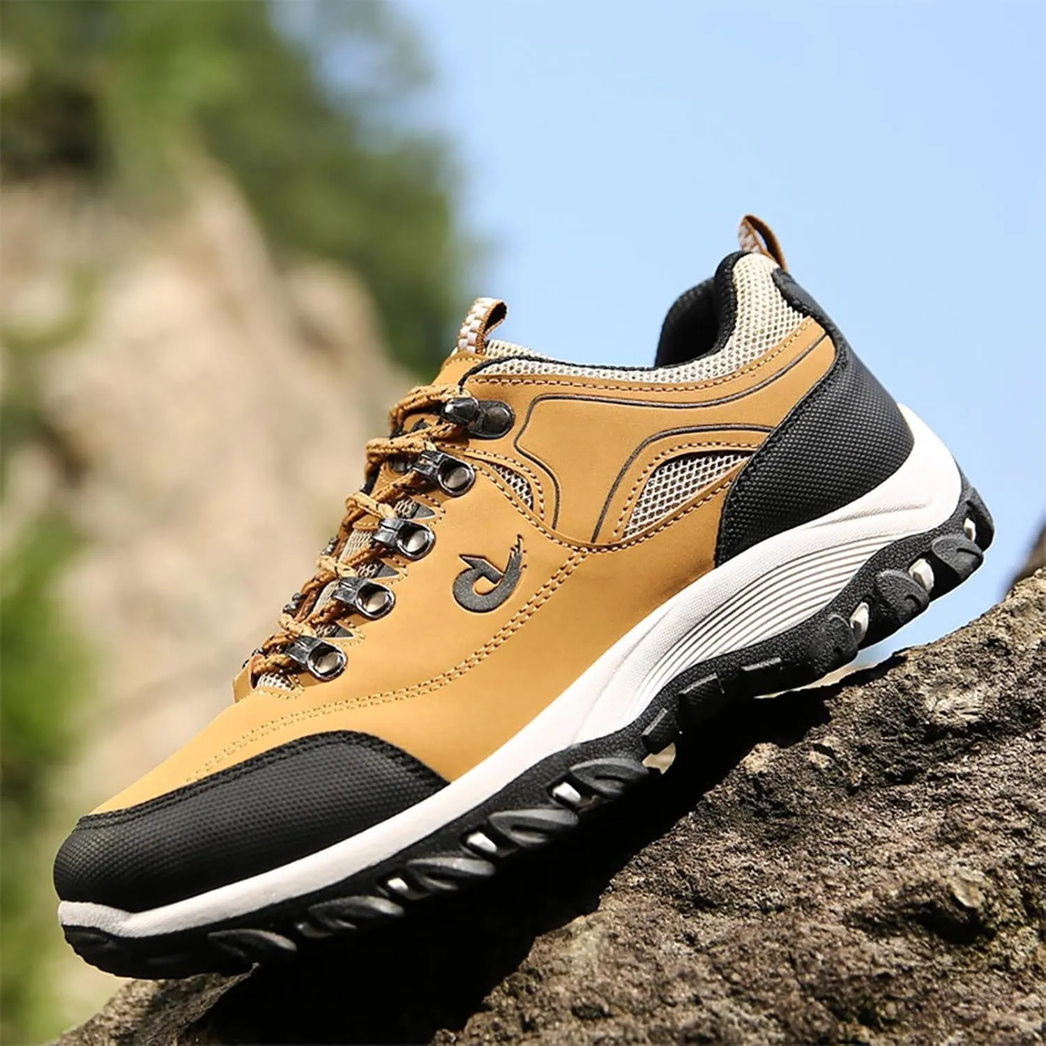 Walking Sneakers Men's Hiking Shoes Non-Slip Trekking Trail Shoes Lightweight Breathable Outdoor Shoes Extra Wide