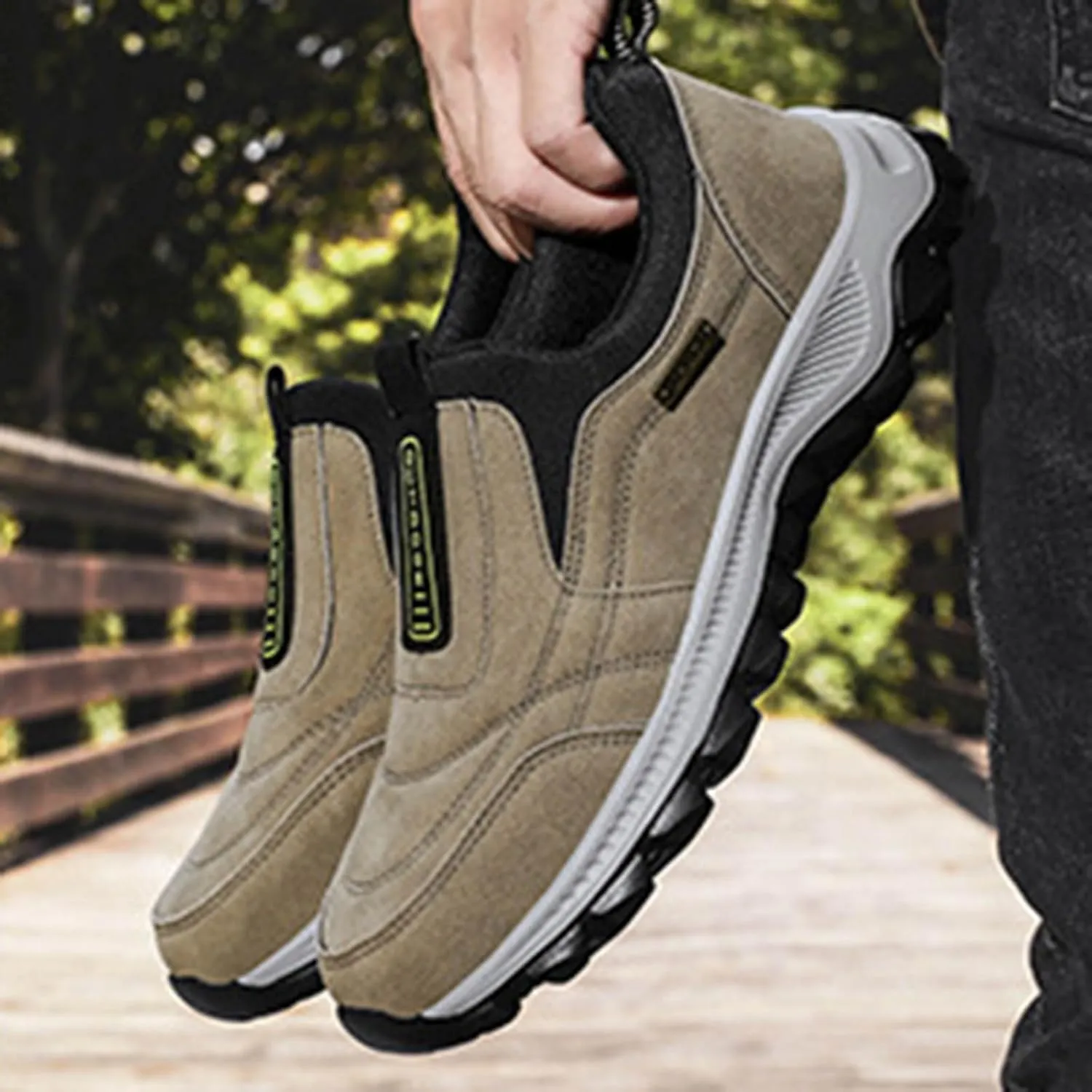 Walking Sneakers Men's Hiking Shoes Non-Slip Trekking Trail Shoes Lightweight Breathable Outdoor Shoes Extra Wide