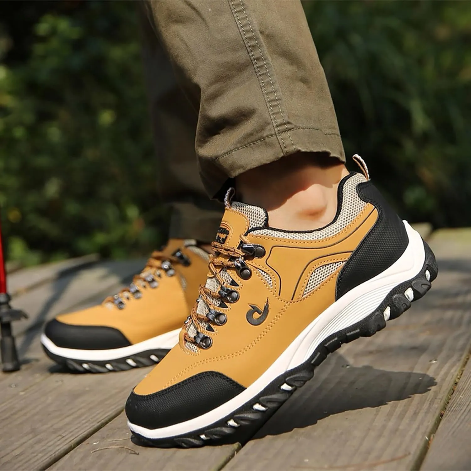 Walking Sneakers Men's Hiking Shoes Non-Slip Trekking Trail Shoes Lightweight Breathable Outdoor Shoes Extra Wide