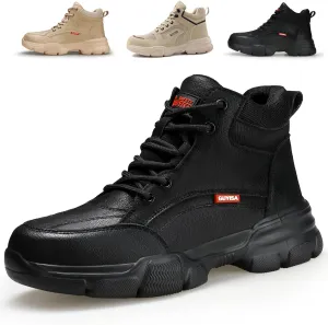 Water-resistant Work Boots for Men Comfortable Mens Steel Toe Shoes Lightweight Safety Toe Shoes for Men Indestructible Soft Work Shoes Construction Boots for Warehouse