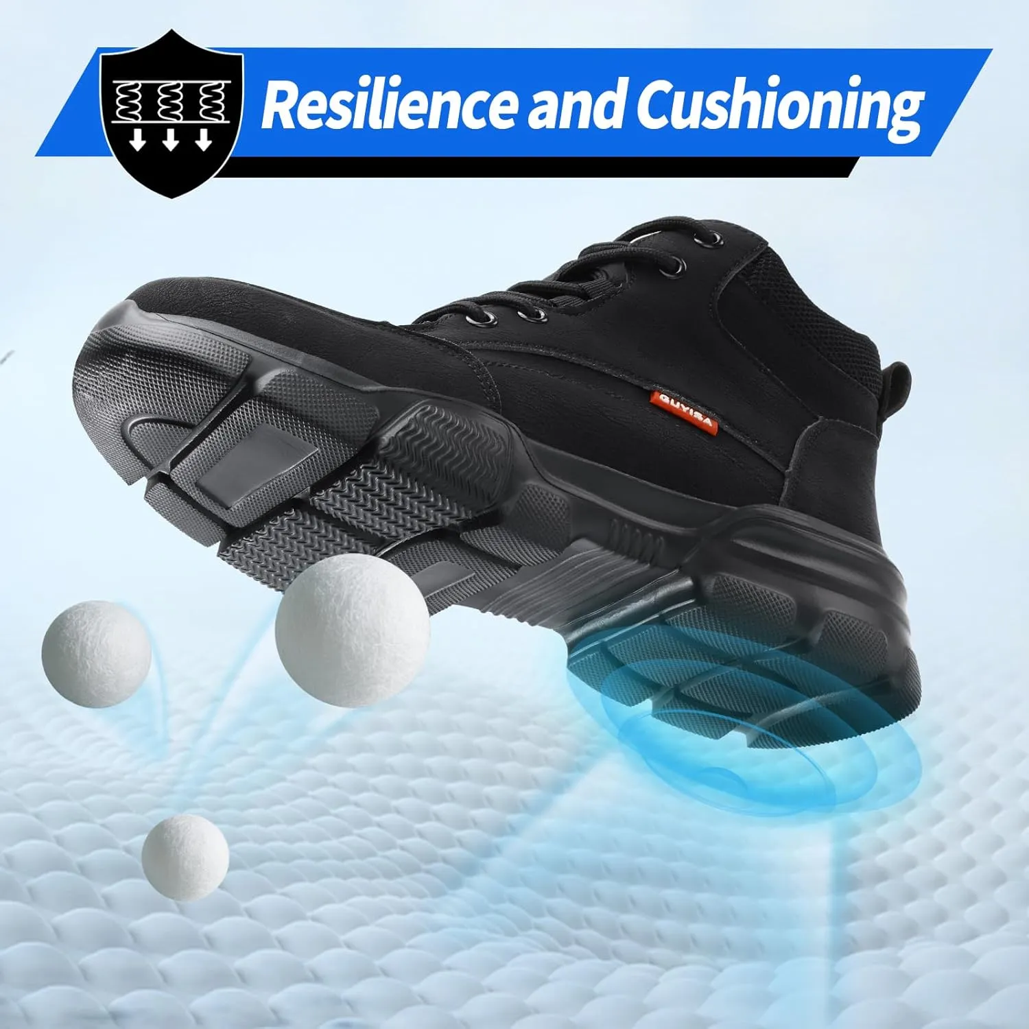 Water-resistant Work Boots for Men Comfortable Mens Steel Toe Shoes Lightweight Safety Toe Shoes for Men Indestructible Soft Work Shoes Construction Boots for Warehouse