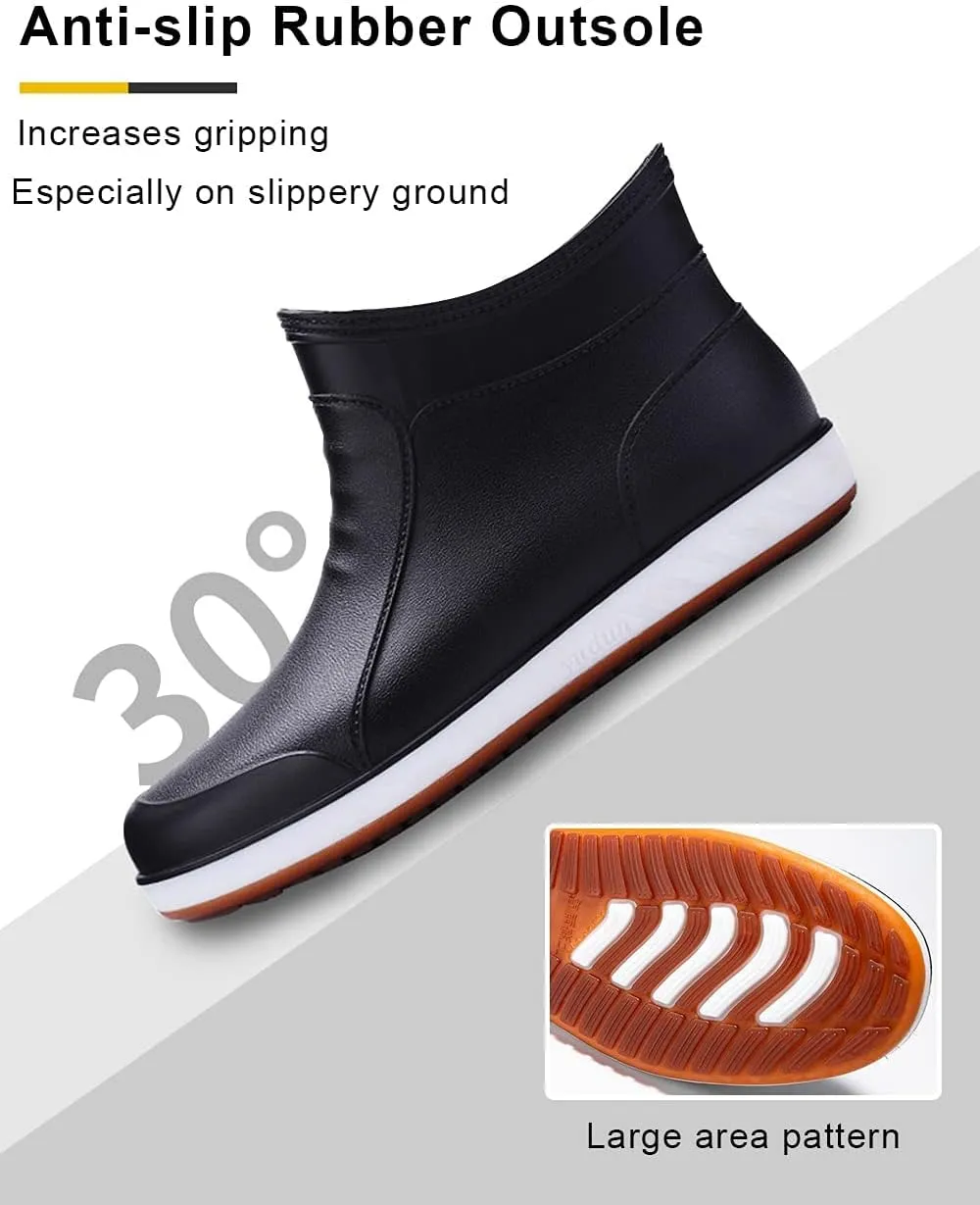 Waterproof Rain Boots, Shock absorbing soft insole,Garden rain Shoes with Rubber Insulated Outsole, Anti Slip Resistant Booties for fishing,Outdoor, Camping, Lawn Care, Gardening and Yard Work