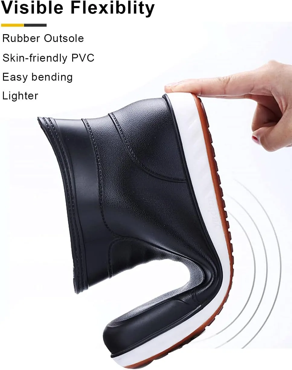 Waterproof Rain Boots, Shock absorbing soft insole,Garden rain Shoes with Rubber Insulated Outsole, Anti Slip Resistant Booties for fishing,Outdoor, Camping, Lawn Care, Gardening and Yard Work