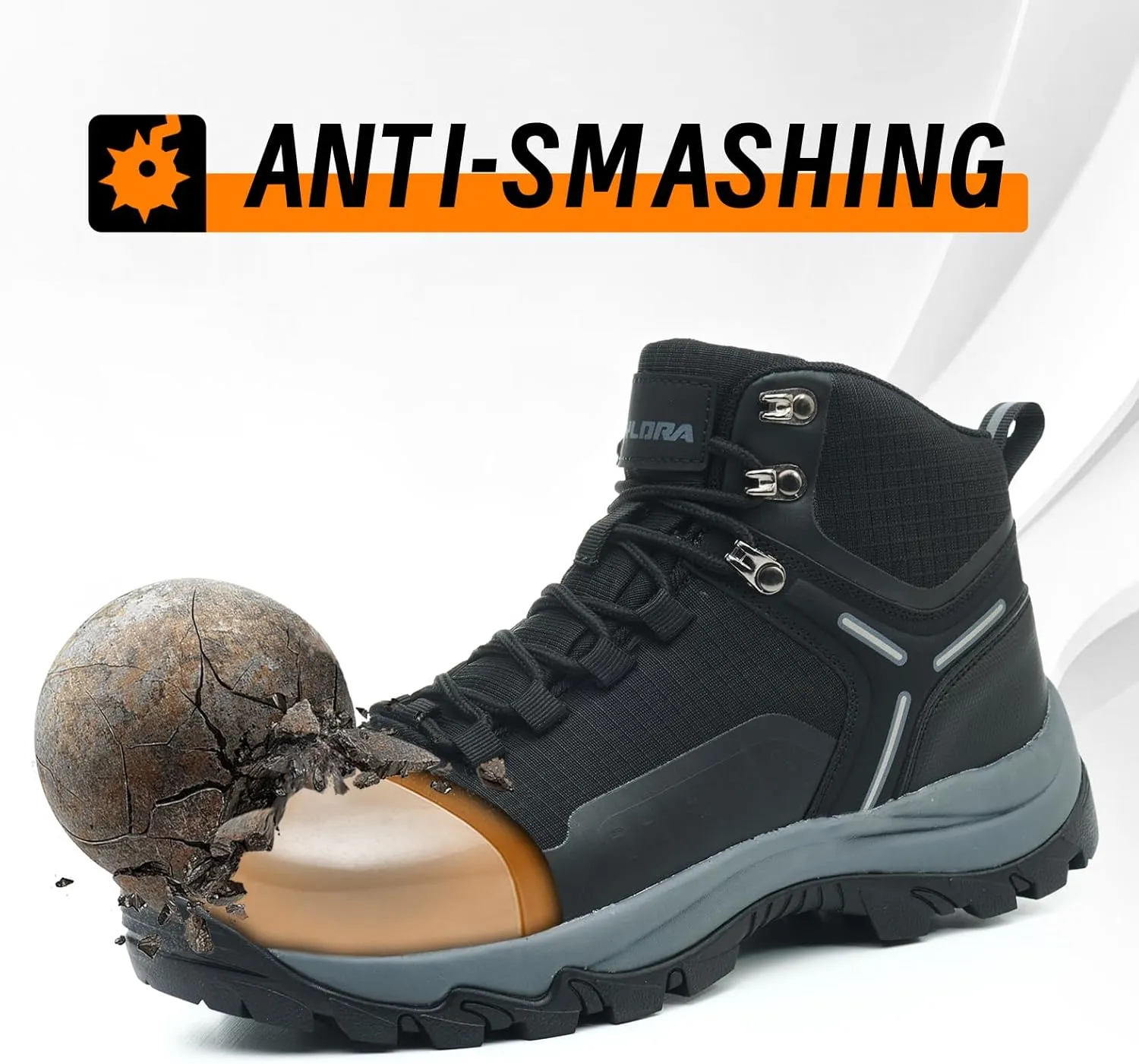 Waterproof Steel Toe Boots for Men Wide Width Slip Resistant Work Shoes Lightweight Non Slip Safety Sneakers Construction Composite Toe Working Footwear