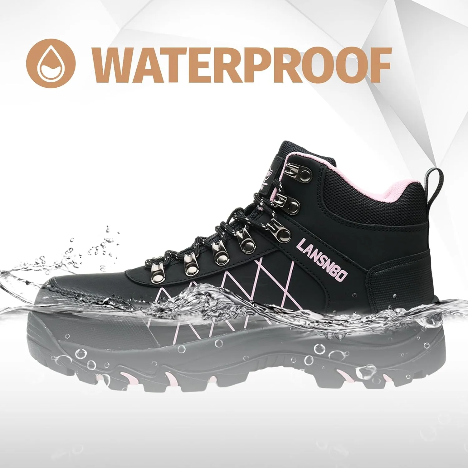 Waterproof Steel Toe Boots for Women Wide Width Non Slip Work Shoes Lightweight Slip Resistant Safety Toe Sneakers Indestructible Construction Composite Toe Footwear