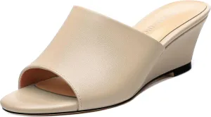 Wedge Sandals for Women Open Toe Wedge Heels Womens Matte High Heel Sandal Round Toe Heeled Wedge Sandals Slip on Casual shoes 2 inch
