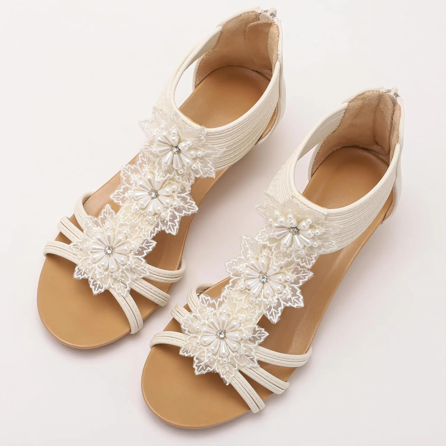 Wedge Sandals for Women Summer Open Toe Fashion Dress Shoes Flower Rhinestone Casual Ankle Strap Platform for Walking Beach Vacation Comfortable Dressy Sandals