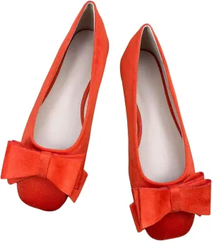 WENJIAZHIZHI Women's Bowknot Square Toe Ballet Flats Sparkly Bride Dress Flat Shoes Soft Walking Shoes Slip-Ons Loafers
