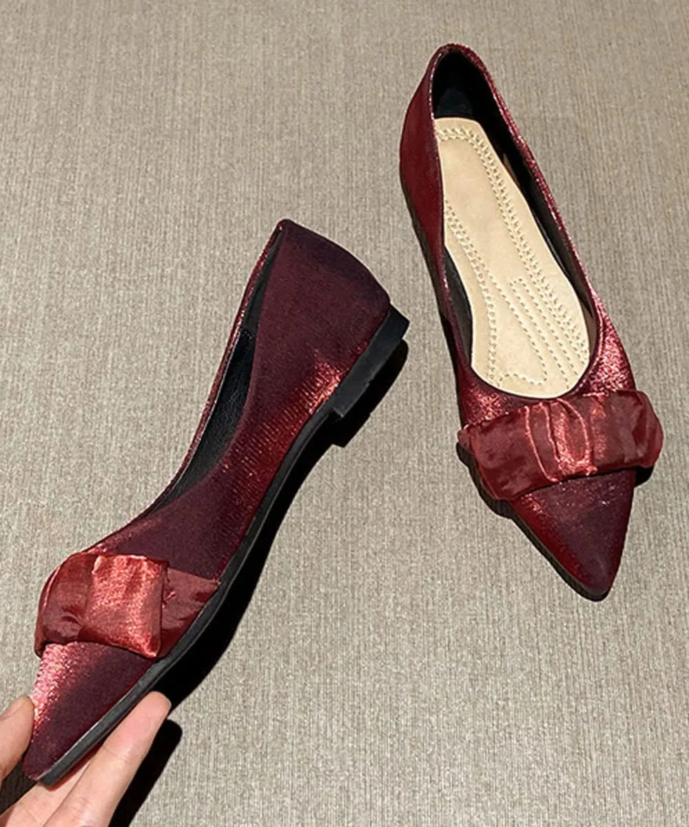 WENJIAZHIZHI Women's Satin Flats Wedding Dressy Shoes Elegant Slip-On Loafers Ballet Flats for Women Work Dressy Casual