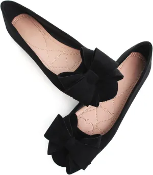 WENJIAZHIZHI Women's Square Toe Bowknot Ballet Flats Comfortable Slip-On Casual Loafers Walking Flat Dress Shoes