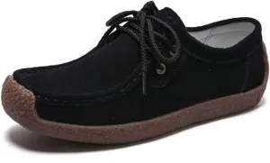WERWAES Women’s Loafer Flats Shoes Casual Comfortable Lightweight Lace Up Moccasins Loafers Working Dreesy Non Slip on Shoes Womens