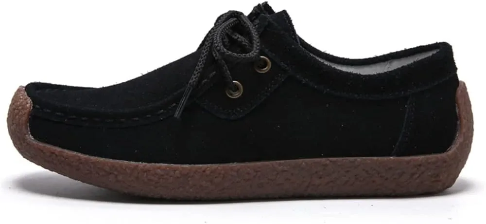 WERWAES Women’s Loafer Flats Shoes Casual Comfortable Lightweight Lace Up Moccasins Loafers Working Dreesy Non Slip on Shoes Womens