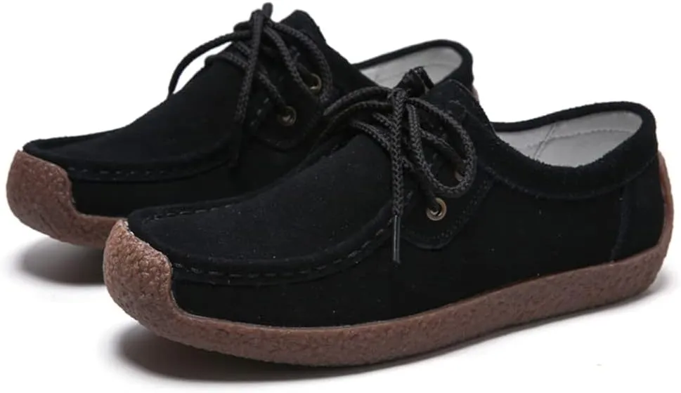 WERWAES Women’s Loafer Flats Shoes Casual Comfortable Lightweight Lace Up Moccasins Loafers Working Dreesy Non Slip on Shoes Womens