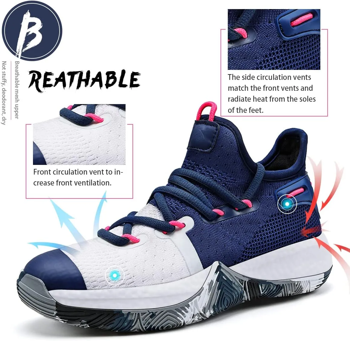 WETIKE Boys Girls Shoes - Kids Sneakers for Running, Basketball & Tennis - Non-Slip