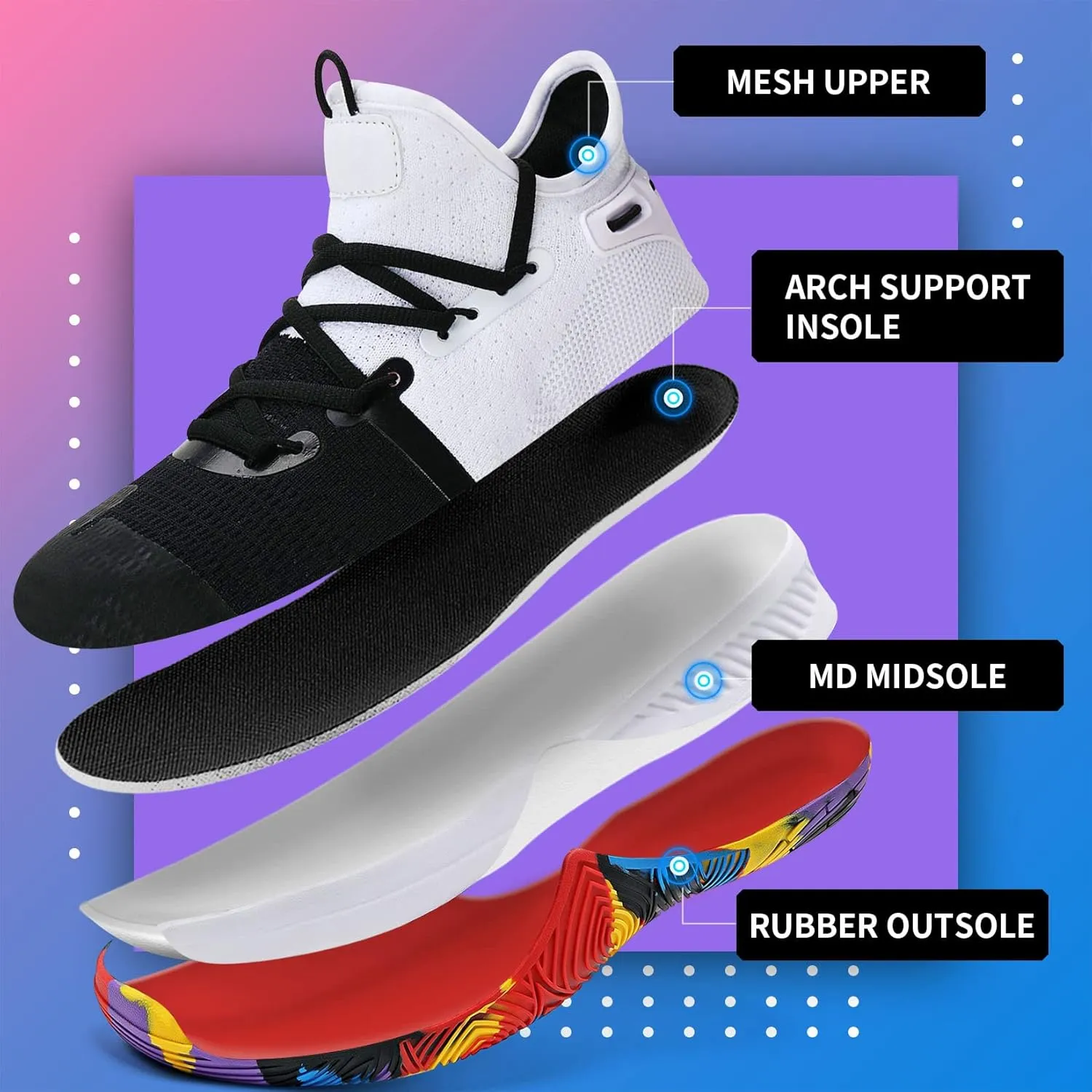 WETIKE Boys Girls Shoes - Kids Sneakers for Running, Basketball & Tennis - Non-Slip