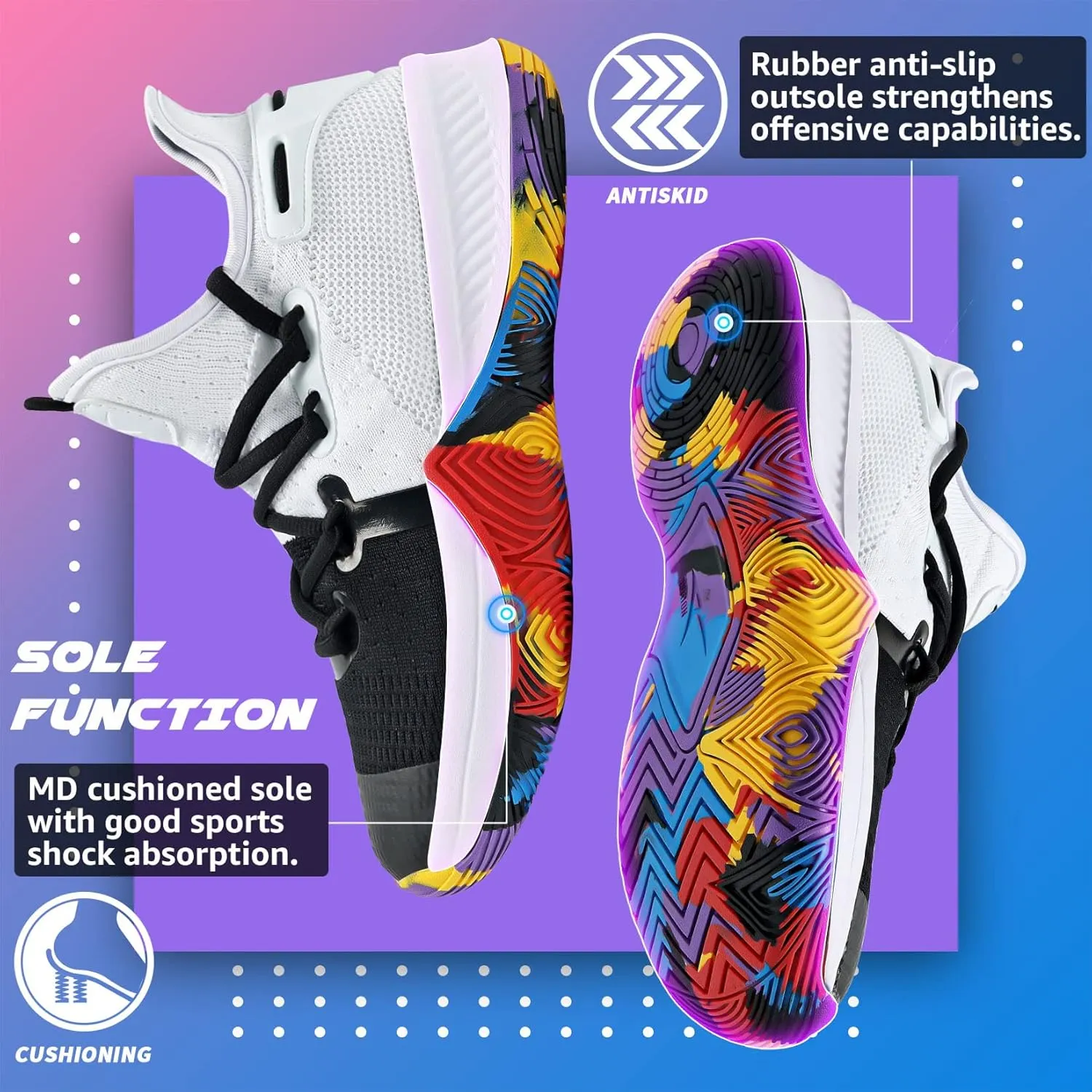 WETIKE Boys Girls Shoes - Kids Sneakers for Running, Basketball & Tennis - Non-Slip