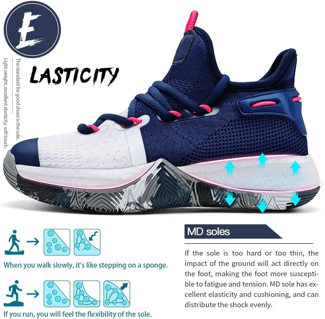 WETIKE Boys Girls Shoes - Kids Sneakers for Running, Basketball & Tennis - Non-Slip
