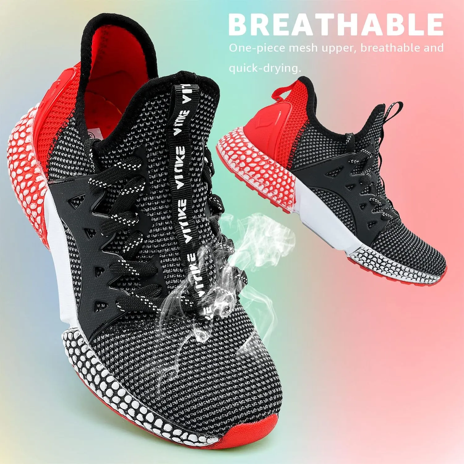 WETIKE Boy's Shoes Mesh Slip on Lightweight Running Sneakers