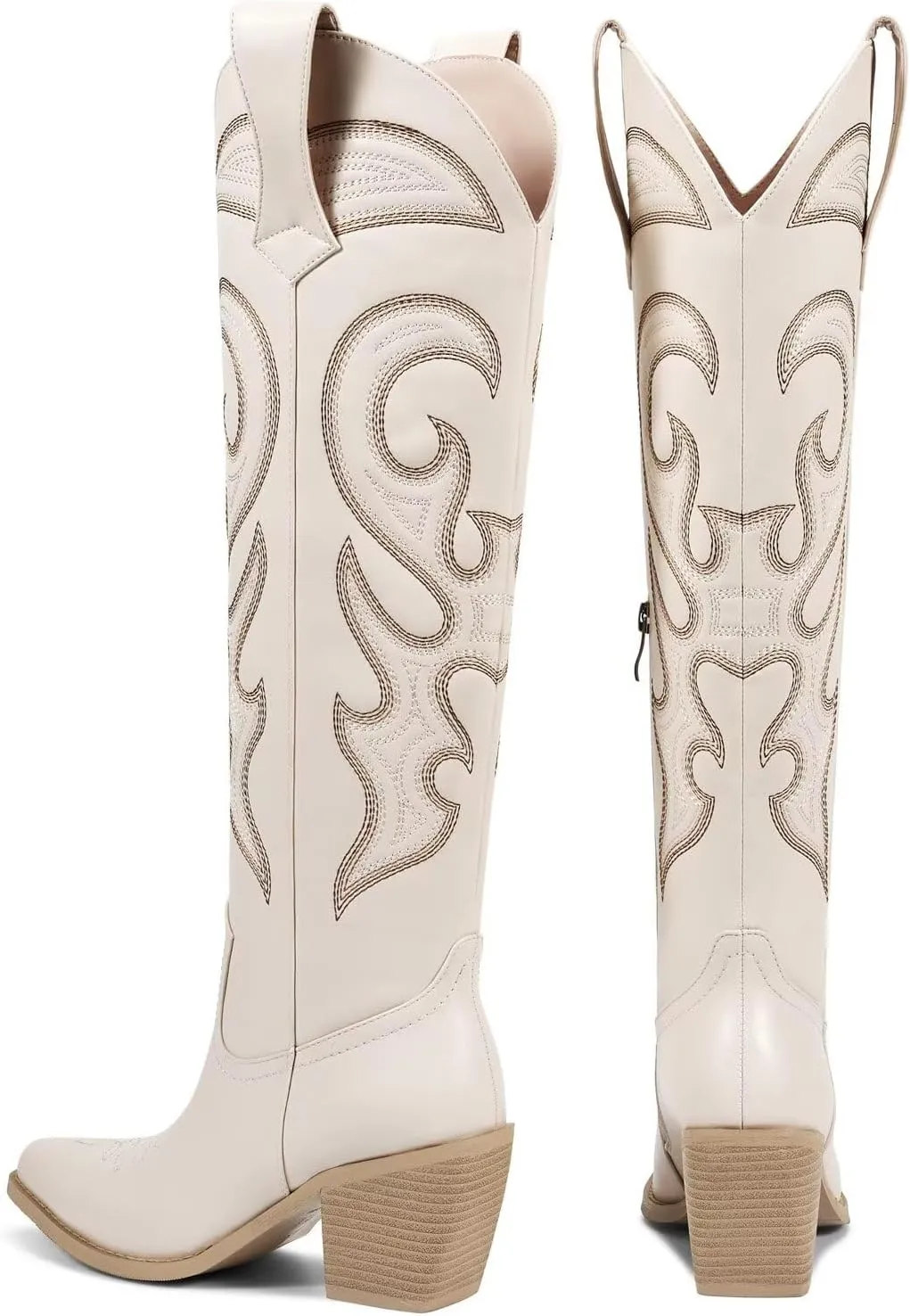 wetkiss Cowboy Boots for Women Knee High, Cowgirl Boots Women Rhinestone Comfort Fashion Tall Sparkling Western Boots Boots for Women