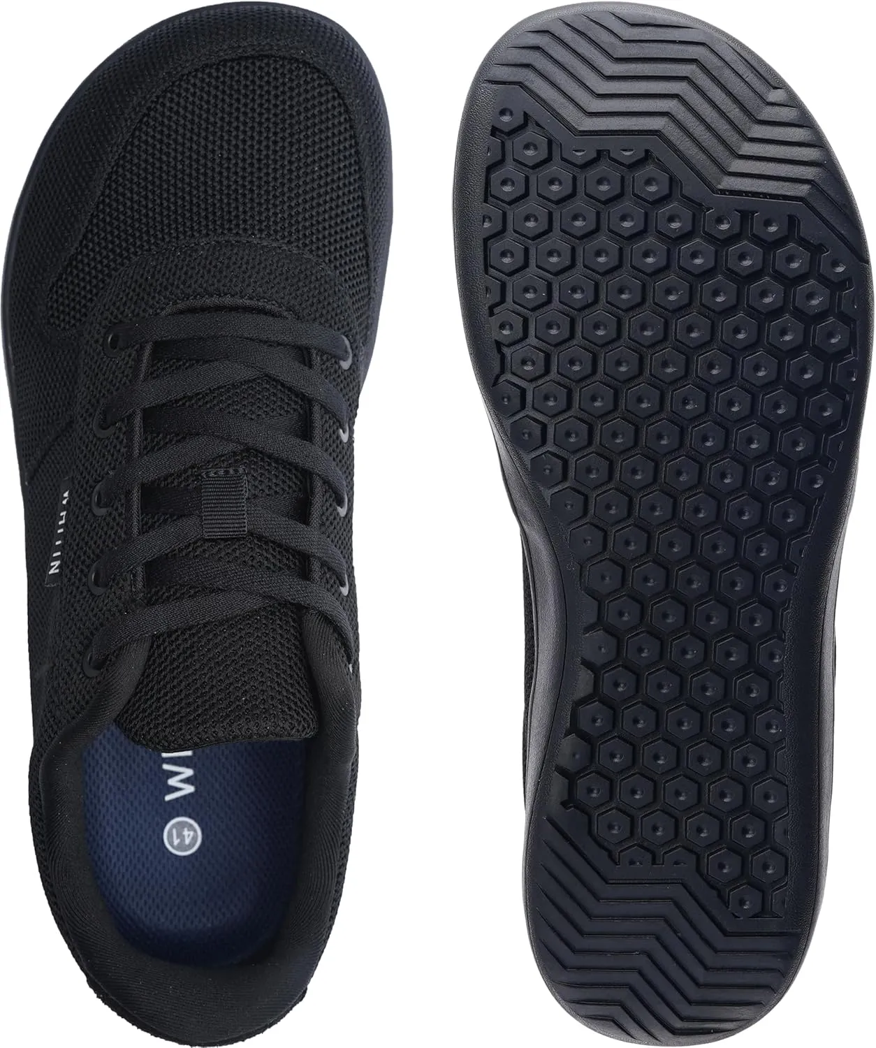 WHITIN Men's Wide Barefoot Shoes | Canvas Minimalist Sneakers | Zero Drop Sole