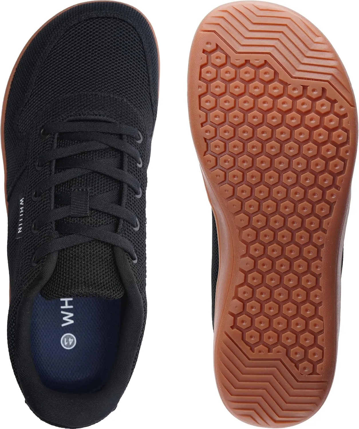 WHITIN Men's Wide Barefoot Shoes | Canvas Minimalist Sneakers | Zero Drop Sole