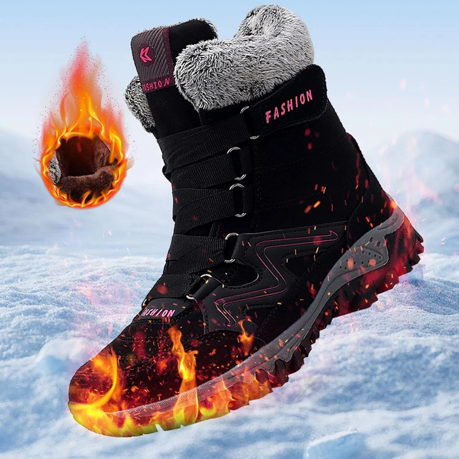 Wide Width Snow Boots for Women Zipper Boots For Women Snow Boots 𝐖aterproof Women Snow Boots